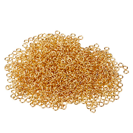 PandaHall Elite about 1100 Pcs 4mm 0.8mm Brass Jump Rings Close but Unsoldered Jump Ring for Jewelry Making Golden 