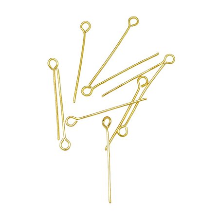 NBEADS 500g Mix Iron Eyepins, Golden Color, Size: about 1.6cm~5.0cmlong, 0.7mm thick