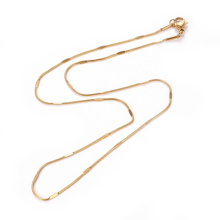 Honeyhandy 304 Stainless Steel Snake Chain Necklaces, with Lobster Claw Clasps, Golden, 16.8 inch(42.8cm), 1~1.5mm