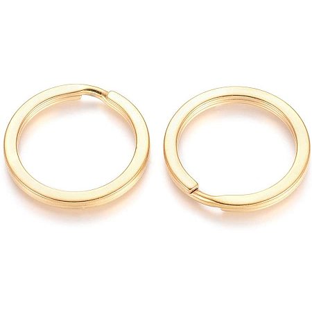 UNICRAFTALE 10pcs Golden Circle Ring Keychain Clasp Findings Smooth Surface Hoop Stainless Steel Split Key Rings for Home Car Keys Organization Making, 30x2.8mm