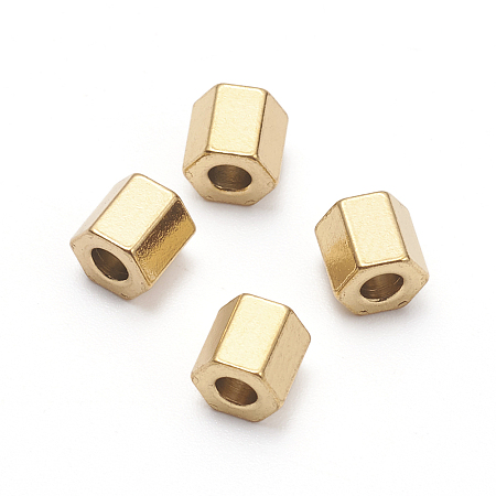 Honeyhandy Ion Plating(IP) 304 Stainless Steel Spacer Beads, Hexagon, Golden, 4.5x4.5x4mm, Hole: 1.8mm