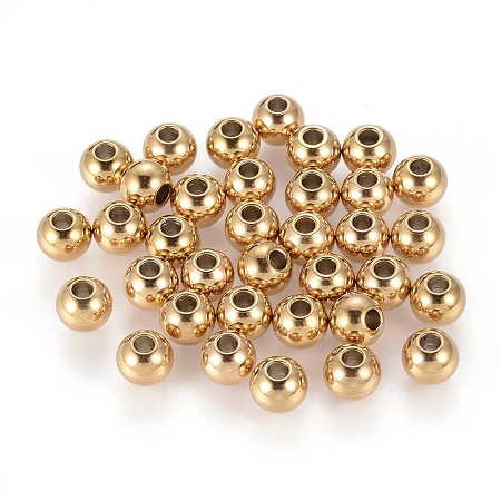 ARRICRAFT Vacuum Plating 304 Stainless Steel Rondelle Spacer Beads, Golden, 4x3mm, Hole: 1.5mm