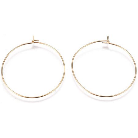 UNICRAFTALE 5 Pairs Golden Hoop Ear Wines Stainless Steel Golden Hoop Earring Ring Ear Wires for Glass Charms Jewelry Earrings Making 35x0.6mm