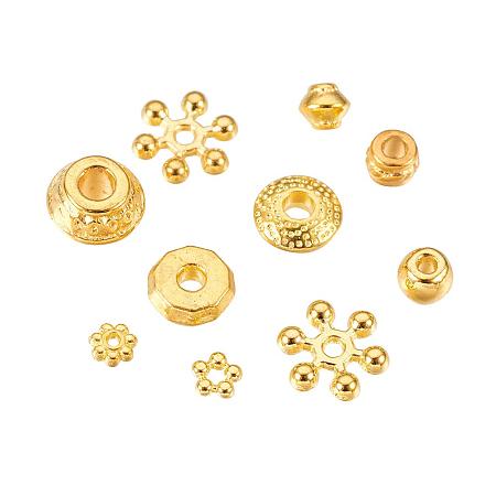 ARRICRAFT 500g Mixed Shapes Tibetan Style Alloy Spacer Beads with Large Hole for Bracelet Necklace Jewelry DIY Craft Making, Golden