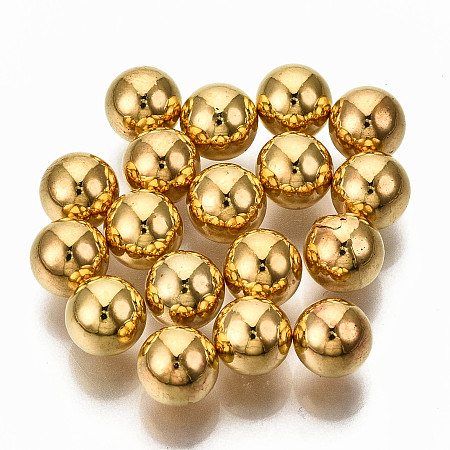 Honeyhandy CCB Plastic Beads, No Hole/Undrilled, Round, Golden, 6mm