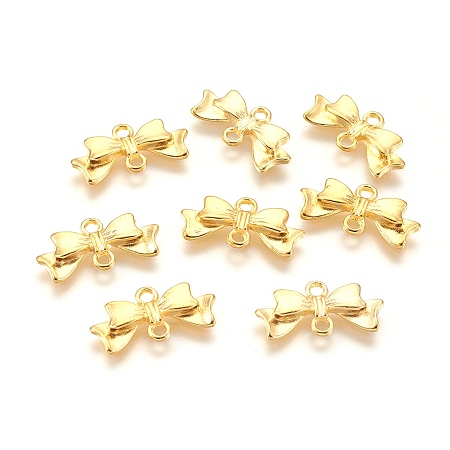 Honeyhandy Alloy Links connectors, Lead Free and Cadmium Free, Bowknot, Golden, 20mm long, 10mm wide, 3mm thick, hole: 2mm