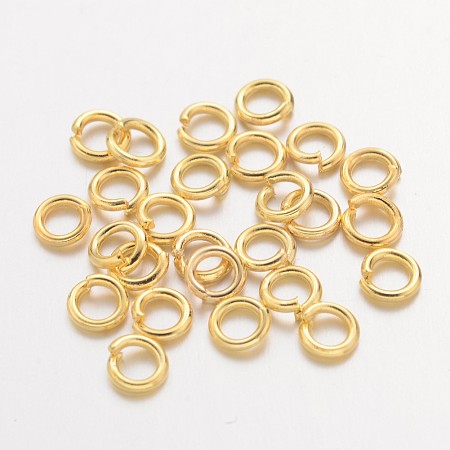 Honeyhandy Brass Jump Rings, Cadmium Free & Lead Free, Open Jump Rings, Golden, 20 Gauge, 4x0.8mm, Inner Diameter: 2.4mm, about 1100pcs/50g