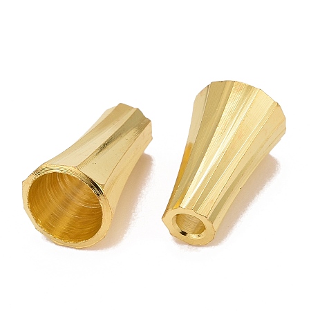 Honeyhandy Golden Brass Bead Cone Caps, 12~13x8mm, Hole: 2~8mm