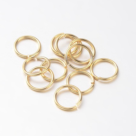 Honeyhandy Eco-Friendly Vacuum Plating & Long-Lasting Plated Brass Open Jump Rings, Golden, 20 Gauge, 5x0.8mm, about 3.4mm inner diameter