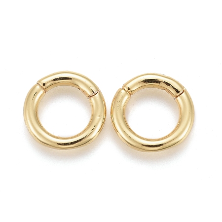 Honeyhandy Brass Twister Clasps, Long-Lasting Plated, Ring, Real 18K Gold Plated, 10x2mm, Inner Diameter: 6.5mm