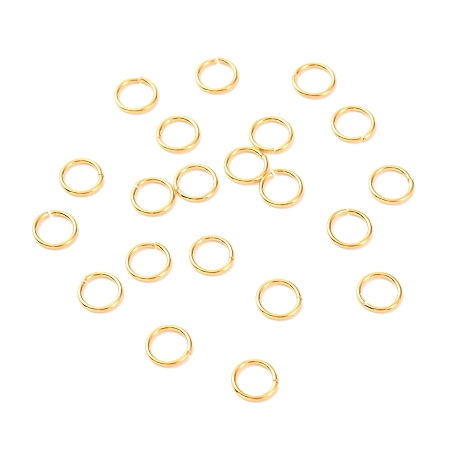 Honeyhandy Brass Open Jump Rings, Long-Lasting Plated, Round Ring, Real 18K Gold Plated, 21 Gauge, 6x0.7mm, Inner Diameter: 4.6mm
