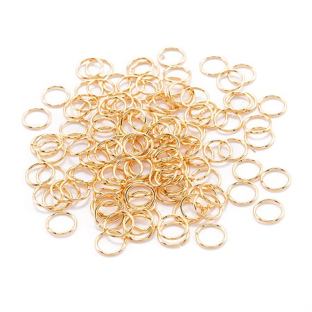 Honeyhandy Brass Open Jump Rings, Long-Lasting Plated, Round Ring, Real 18K Gold Plated, 21 Gauge, 7x0.7mm, Inner Diameter: 5.6mm