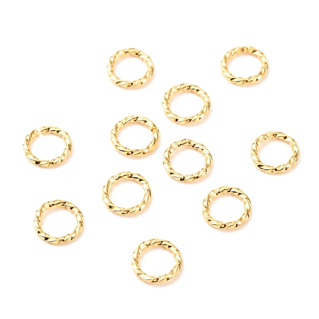 Honeyhandy Brass Open Jump Rings, Long-Lasting Plated, Twist Ring, Real 18K Gold Plated, 18 Gauge, 8x1mm, Inner Diameter: 6mm