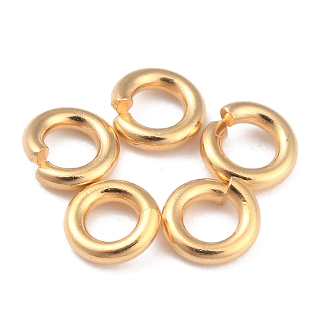 Honeyhandy Rack Plating Brass Jump Rings, Open Jump Rings, Long-Lasting Plated, Real 24K Gold Plated, 4x1mm, 18 Gauge, Inner Diameter: 2mm