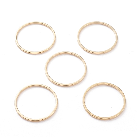 Honeyhandy Brass Linking Rings, Long-Lasting Plated, Round Ring, Real 24K Gold Plated, 20x1mm, Inner Diameter: 18mm