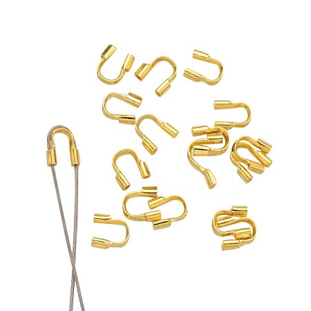 ARRICRAFT 100pcs Golden Brass Wire Guardian Jewelry Findings Size 4x5x1mm