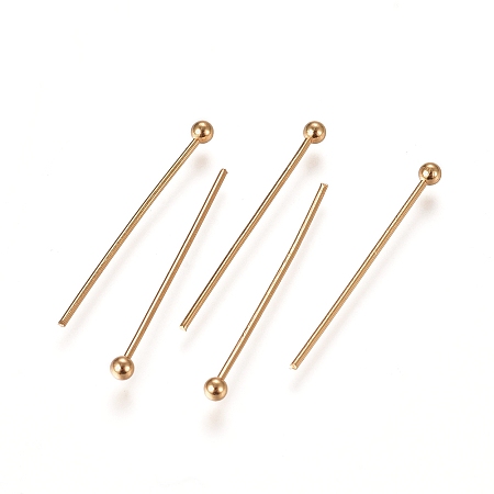 Honeyhandy 304 Stainless Steel Ball Head Pins, Golden, 22x0.6mm, 23 Gauge, Head: 1.8mm
