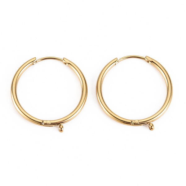 Honeyhandy Brass Huggie Hoop Earring Findings, for Jewelry Making