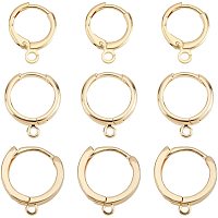 BENECREAT 24PCS 3 Size Brass Huggie Hoop Earring mall Hoop Earrings Ear Cuff with Container for DIY Jewelry Making