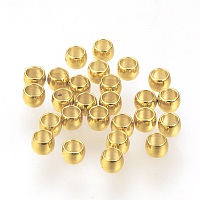 Honeyhandy 304 Stainless Steel Spacer Beads, Rondelle, Real 24K Gold Plated, 1.5x0.8mm, Hole: 0.8mm