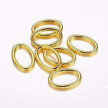 Honeyhandy CCB Plastic Linking Rings, Oval, Golden, 26x18x3mm, Hole: 11.5x20mm