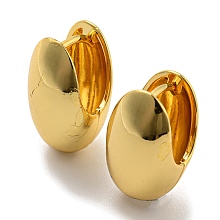 Honeyhandy Egg Hoop Earrings, Brass Jewelry for Women, Cadmium Free & Lead Free, Real 18K Gold Plated, 20.5x12mm