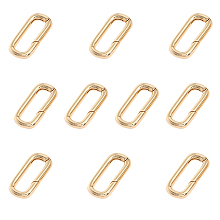 CHGCRAFT 10Pcs 14K Gold Filled Oval Clasp Spring Claps Connector Brass Spring Gate Rings for DIY Jewelry Finding Necklace Bracelet, 10x19x2.5mm