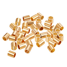 BENECREAT 60 PCS  Gold Plated Beads Metal Beads for DIY Jewelry Making and Other Craft Work - 3.5x4mm, Column Shape