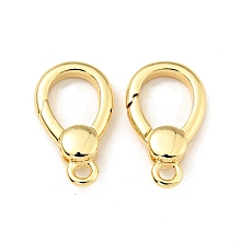 Honeyhandy Brass Spring Gate Rings, Teardrop, Cadmium Free & Lead Free, Long-Lasting Plated, Real 18K Gold Plated, 16x9x3.5mm, Hole: 1.6mm