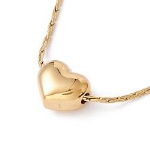 Honeyhandy Heart Pendant Necklace with Coreana Chains, Ion Plating(IP) 304 Stainless Steel Jewelry for Women, Golden, 16.10 inch(40.9cm)