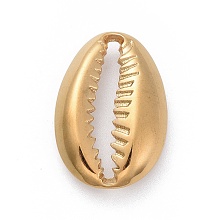 Honeyhandy 304 Stainless Steel Pendants, Cowrie Shell, Golden, 19x13x3mm, Hole: 16x2mm