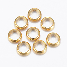 Honeyhandy 202 Stainless Steel Link Rings, Round, Golden, 7x2mm, Hole: 5mm