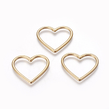 Honeyhandy 304 Stainless Steel Linking Rings, Heart, Golden, 23.5x28x2mm, Hole: 16x24mm