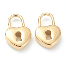 Honeyhandy 304 Stainless Steel Pendants,  Heart Lock, Golden, 20x13x5mm, Hole: 5.5x7mm