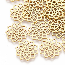 Honeyhandy 304 Stainless Steel Filigree Joiners Links, Laser Cut Links, Flower, Golden, 16.5x16x1mm