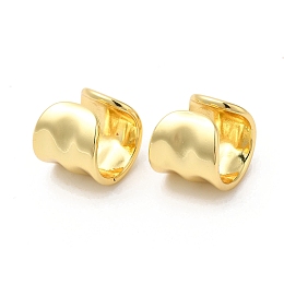 Honeyhandy Brass Twist Cuff Earrings, Real 16K Gold Plated, 12x12.5x11mm