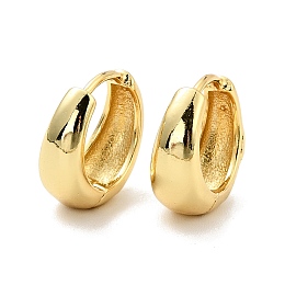 Honeyhandy Brass Chunky Hoop Earrings for Women, Cadmium Free & Nickel Free & Lead Free, Real 18K Gold Plated, 13.5x6mm, Pin: 0.8mm