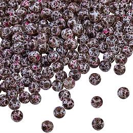 Honeyhandy 2 Strands Spray Painted Glass Beads Strands, Round, Rosy Brown, 8.5mm, Hole: 1.5mm, about 105pcs/strand, 31.89 inch(81cm)