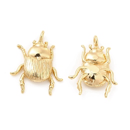 Honeyhandy Brass Pendants, Insect Charm, Real 18K Gold Plated, 17x13.5x3mm, Hole: 1.6mm