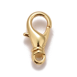 Honeyhandy Brass Lobster Claw Clasps, Parrot Trigger Clasps, Cadmium Free & Nickel Free & Lead Free, Long-Lasting Plated, Real 18K Gold Plated, 16x8x4mm, Hole: 2mm