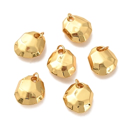 Arricraft Brass Pendants, Long-Lasting Plated, Faceted, Oval, Real 18K Gold Plated, 13.5x11.5x5mm, Hole: 3.5mm