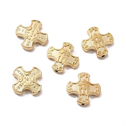 Honeyhandy Alloy Beads, Cross, Golden, 13.5x13.5x3mm, Hole: 1mm