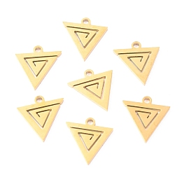 Honeyhandy 304 Stainless Steel Charms, Laser Cut, Triangle, Golden, 12x11.5x1.1mm, Hole: 1.4mm