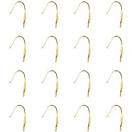 Pandahall Elite 100pcs Golden Stainless Steel Earring Hooks 20mm Ear Wire Fish Ear Wires Hook Earring for DIY Jewelry Findings Components