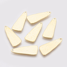 Honeyhandy Brass Pendants, Real 18K Gold Plated, Triangle, 26x10.5x1mm, Hole: 1mm