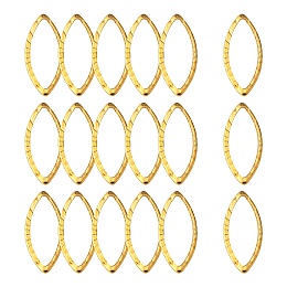 Honeyhandy 304 Stainless Steel Linking Rings, Marquise Links, Horse Eye, Golden, 18x8x0.5mm