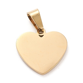 Honeyhandy Vacuum Plating 304 Stainless Steel Pendants, Stamping Blank Tag, Laser Cut, Heart, Golden, 16x17x1.2mm, Hole: 7x4mm