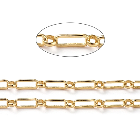 Honeyhandy Brass Figaro Chains, Ring and Oval Link Chains, Long-Lasting Plated, Soldered, with Spool, Real 18K Gold Plated, 9x3x1.1mm, about 16.4 Feet(5m)/roll