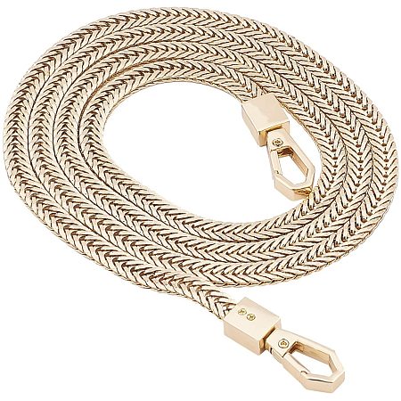 CHGCRAFT 7mm Wide 41.7 inch Snake Bone Chain Bag Iron Cuban Flat Link Chain Strap Handbags Accessories Replacement Chains for Wallet Purse Straps Shoulder Straps Golden