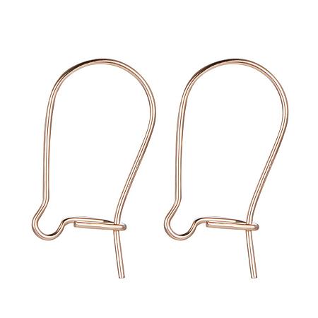 BENECREAT 5 Pairs 14K Gold Filled Kidney Earring Hooks Kidney Ear Wires Findings for Women Girls - 14.5x8mm